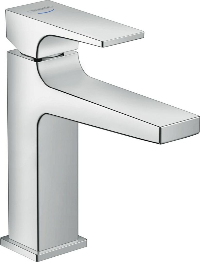 hansgrohe Metropol Einhebel-Waschtischmischer 100, Hebelgriff für Kaltwasser, ohne Ablaufgarnitur, für Handwaschbecken, Ausladung 127mm, 32501000