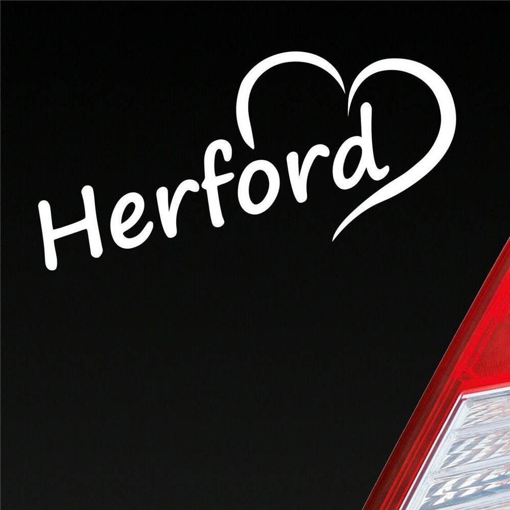 Auto Aufkleber Herford Herz Stadt City Liebe Love Heimat 18x8 cm Weiss Glanz Sticker Heckscheibenaufkleber