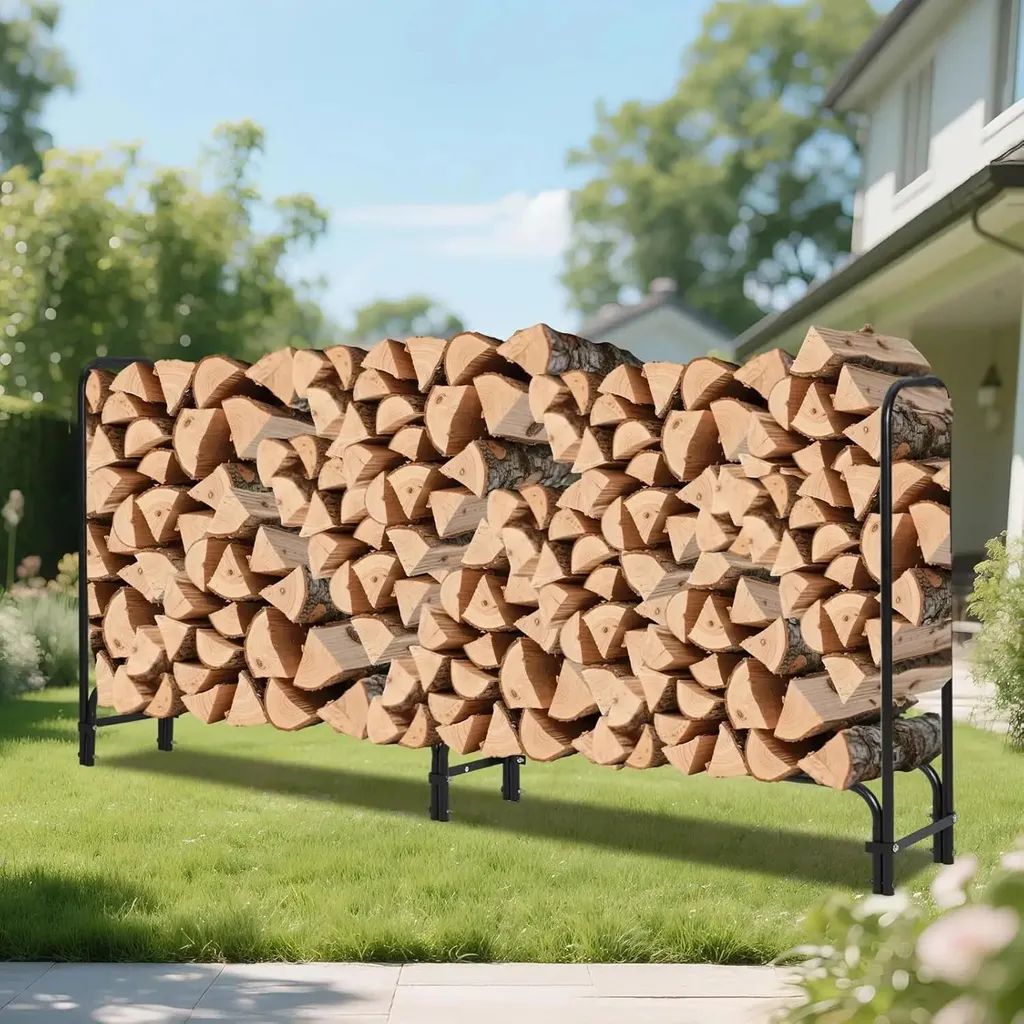 Rack à bois extérieur en acier 2,44m - Capacité de charge 1814 kg robuste