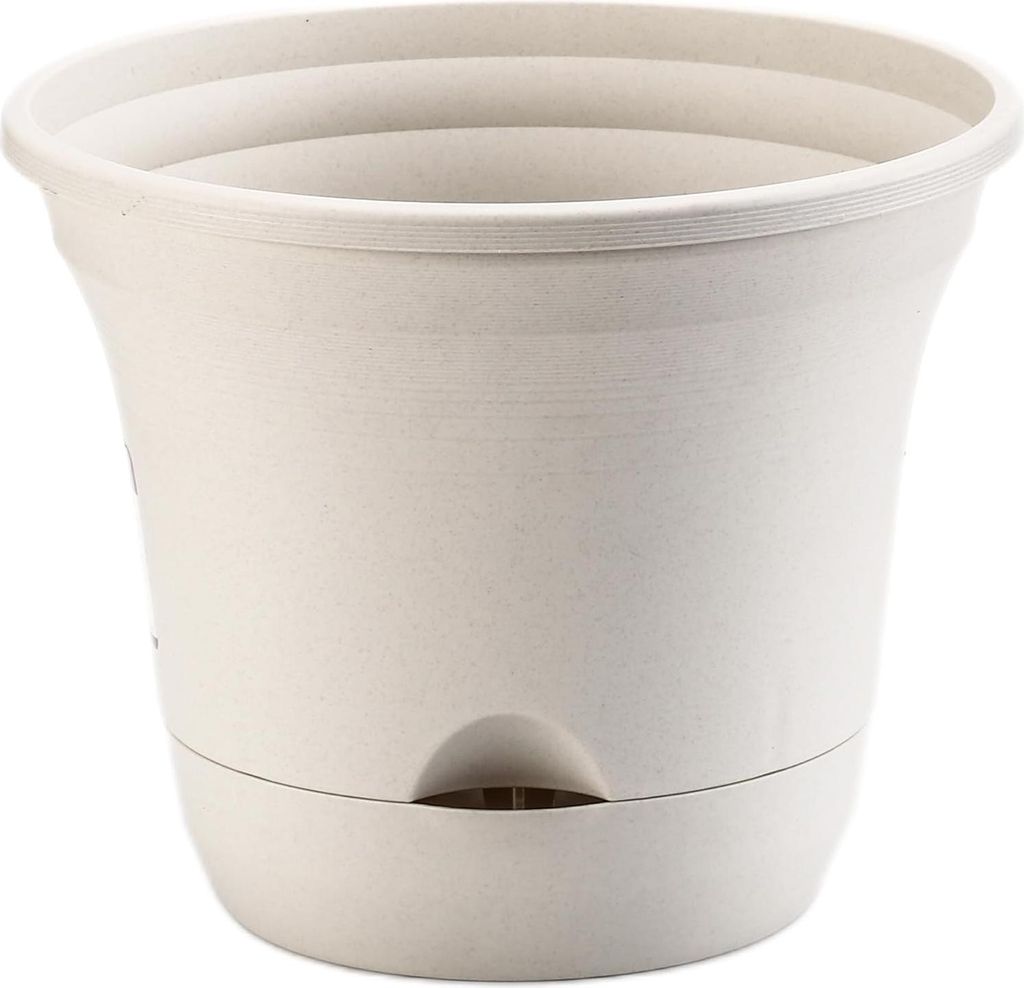 Selbstbewässernder Pflanzenpot 35cm - Große Pflanzenbox - Innen und Außen - 1 Stück - Elfenbein