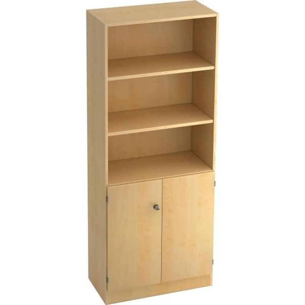 Regal 5 OH 2 OH 80x42x200,4cm Türen Sockelblende Griff SG Ahorn/Ahorn