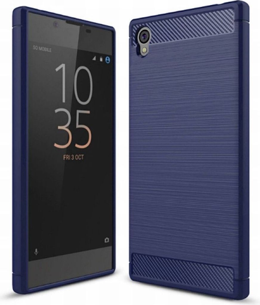 Sony Xperia E6 TPU Case Carbon Fiber Optik Brushed Schutz Hülle Blau