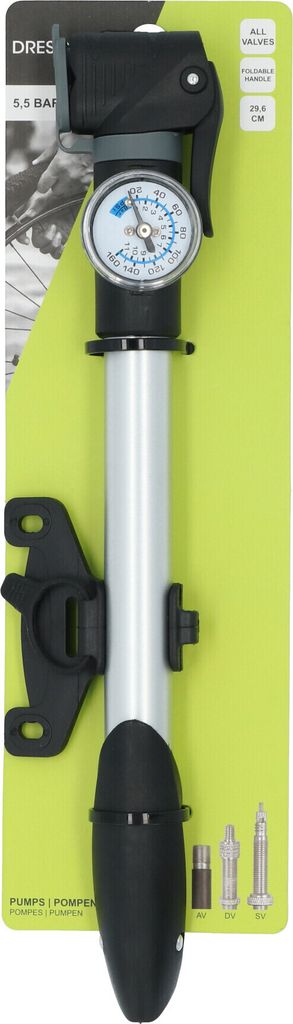 Dresco Mini Pumpe mit Manometer 29,6cm