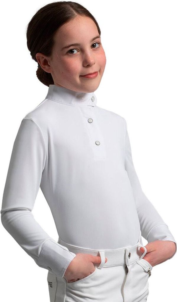 Premier Equine Rossini Elasthan Show Kinder Langarmshirt Weiß 5-6 years Weiß 5-6 years