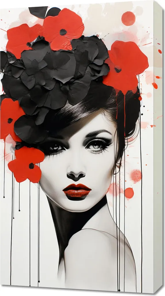 Quadro Floreale 50x90cm per Loft e Appartamenti Moderni - Wall Art