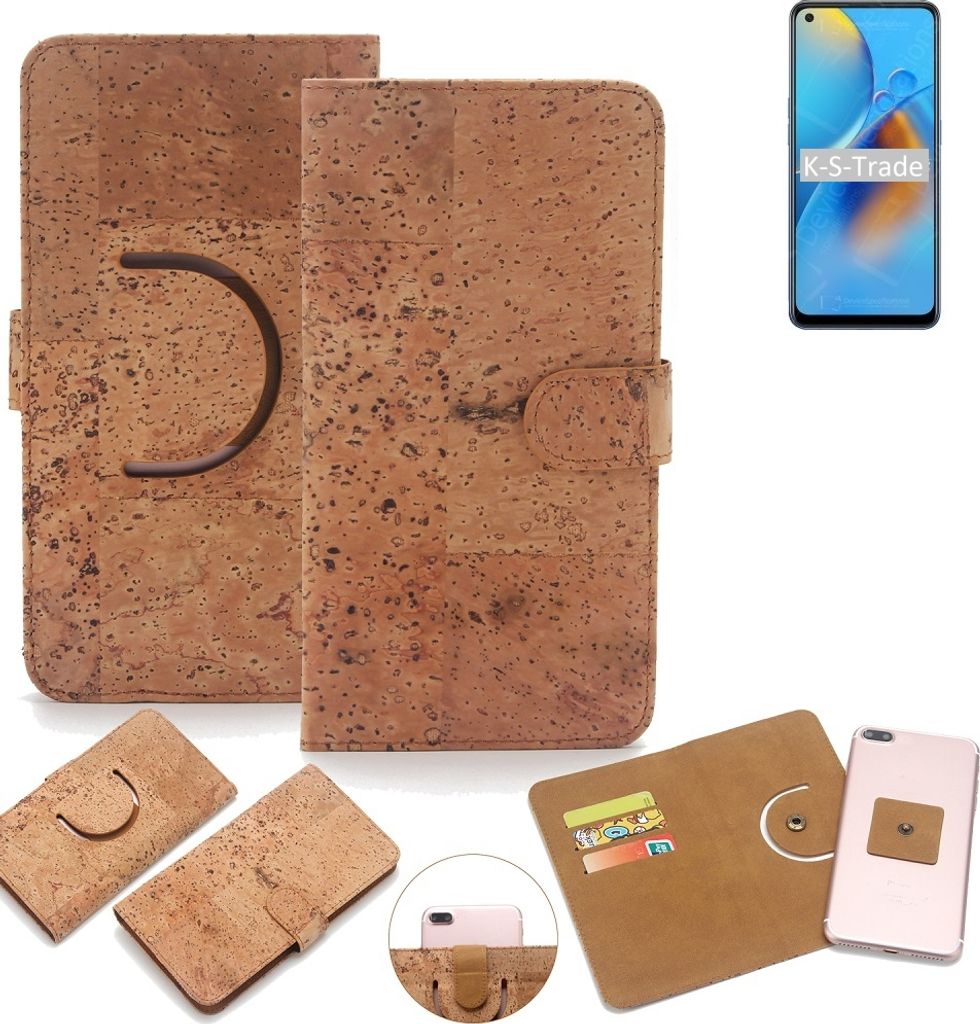 K-S-Trade Handy Hülle Schutz Hülle kompatibel mit Oppo A74 4G Handyhülle Schutzhülle Korkhülle Kork-Hülle 1x