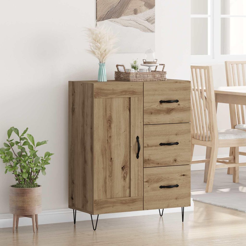 vidaXL Sideboard Artisan-Eiche 69,5 x 34 x 90 cm Holzwerkstoff