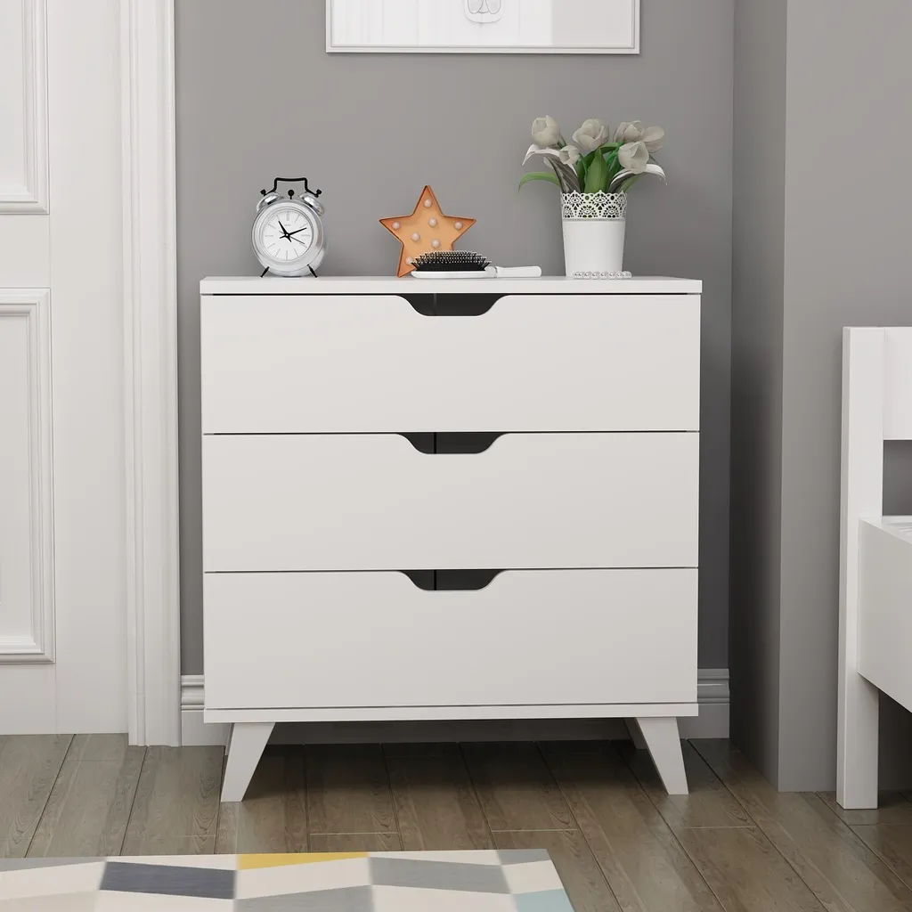 Commode de chambre blanche Valencia 3 rangement compact pour habits - 2