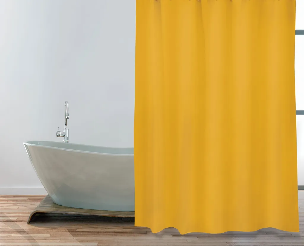 Tenda Doccia Antimuffa MSV 180x200 Giallo Zafferano - Tessuto Premium