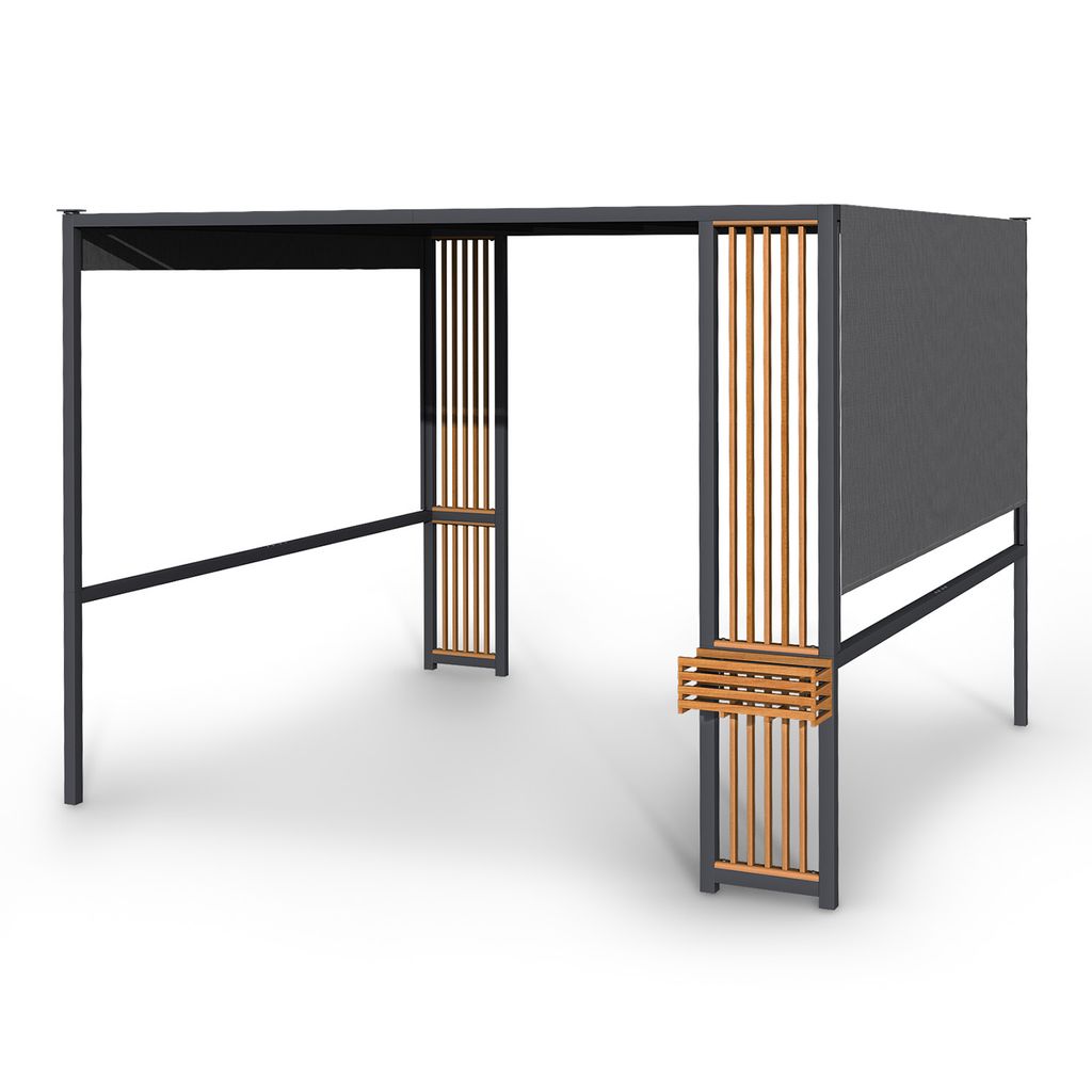 Blumfeldt Pergola, Pavillons Wasserdicht, Stabil & Winterfest, Windichte Aluminium Pergola Freistehend, Terrassenüberdachung Gazebo, Metall-Pavill...