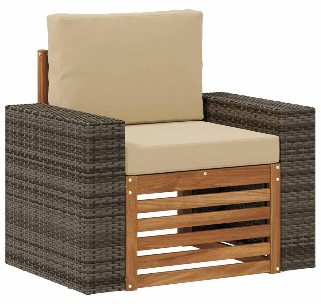vidaXL Outdoor Mittelsofa Massivholz Akazie Natur