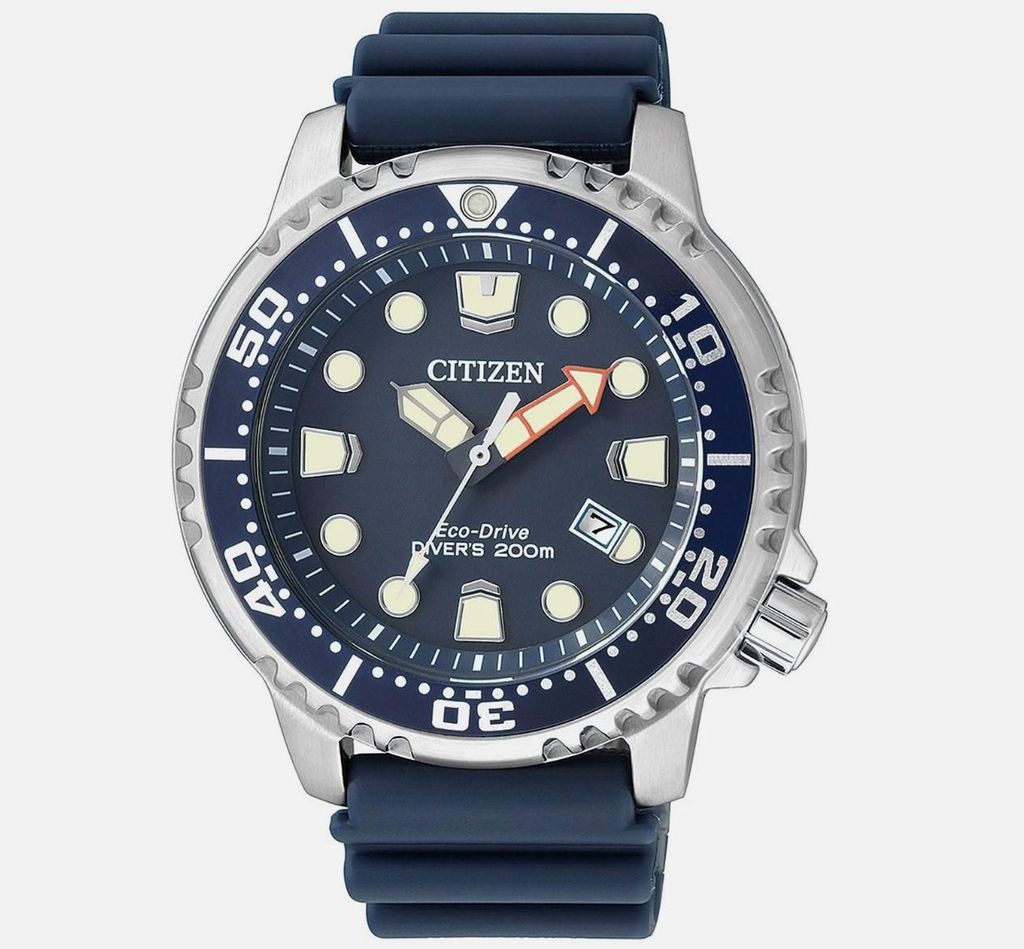 Citizen Promaster Diver Marine mit Eco Drive Herren Armbanduhr in blau, Solar Ziffernblatt, Uhr mit Akku