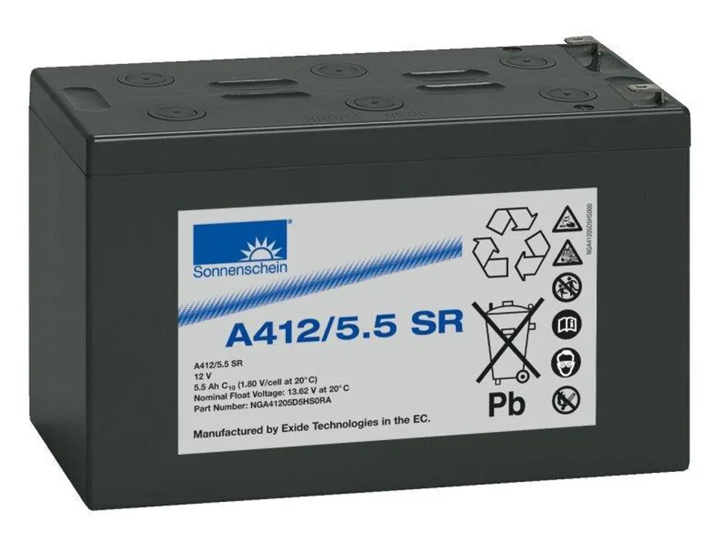 Batterie Solaire et Industrielle 12V 5,5Ah Sonnenschein A412/5,5SR