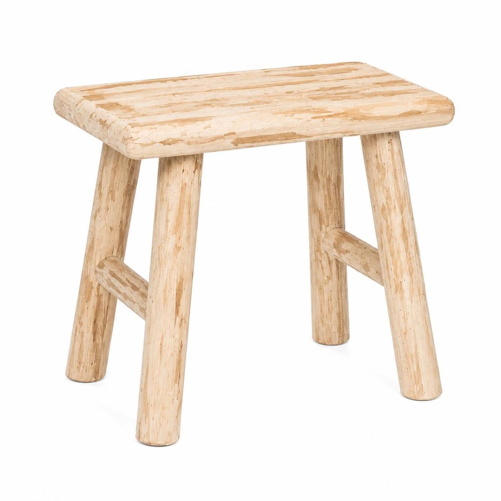 Holzhocker 34x23x31 cm – Beistelltisch aus Naturholz – Kompakter Hocker – Pflanzenhocker – Dekorativer Holztisch – Stabil & Leichtgewicht...