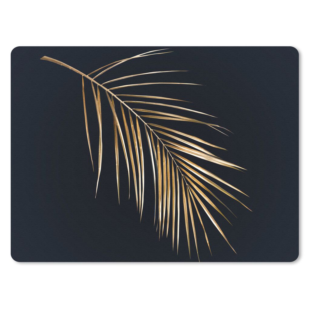 MuchoWow Mauspad Mousepad Pflanzen - Gold - Schwarz - Blätter - Luxus 23x19 cm - Mousepads - Maus Mat - Pad - Mausunterlage - Schreibtischunterl...