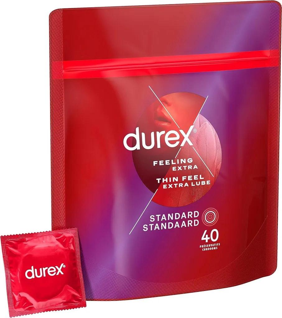 Préservatifs fins lubrifiés Durex Thin Feel Extra Lube - Lot de 40