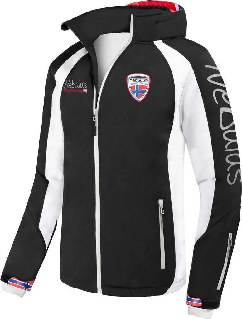 Nebulus Softshell Skijacke SCHWEDEN SKI Herren, warme Softshelljacke, praktische und vielseitige Winterjacke, Q1960 - Herren, schwarz-weiß, M