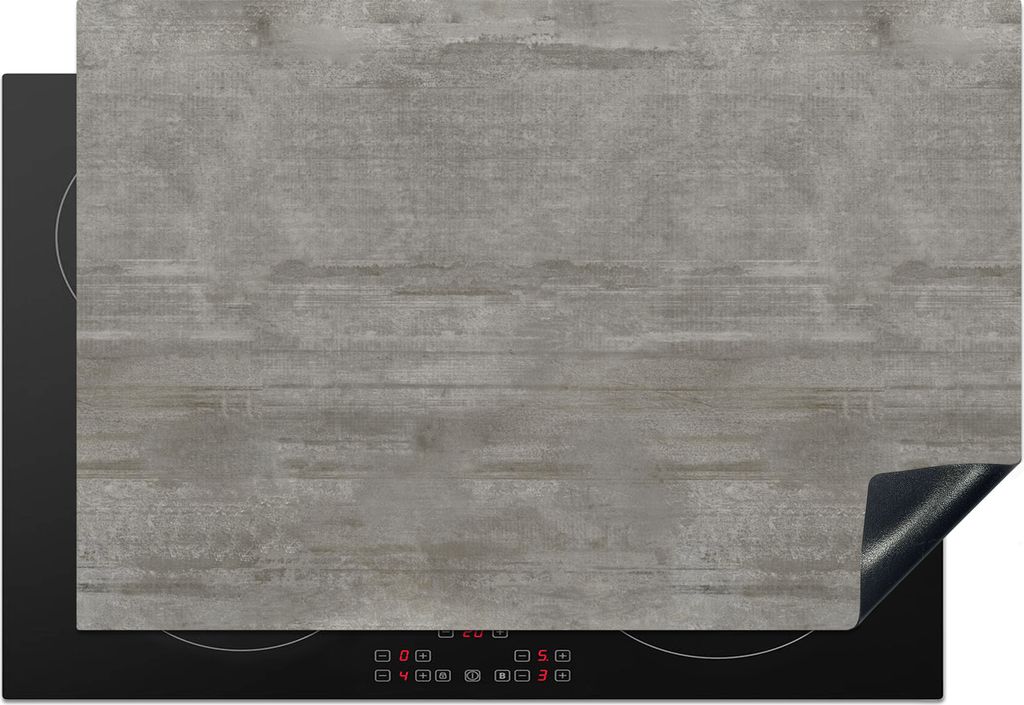 KitchenYeah Herdabdeckplatte Muster - Beton - Grau , 77x51cm, Küche Deko, Glaskeramikkochfeld Herdabdeckung, Abdeckplatte fùr Kochfeld