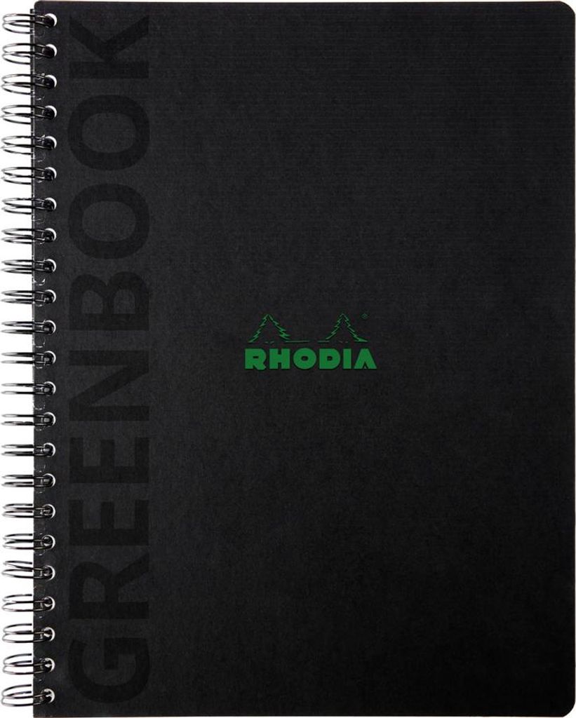 RHODIA Collegeblock GREENBOOK DIN A4+ liniert schwarz 80 Blatt