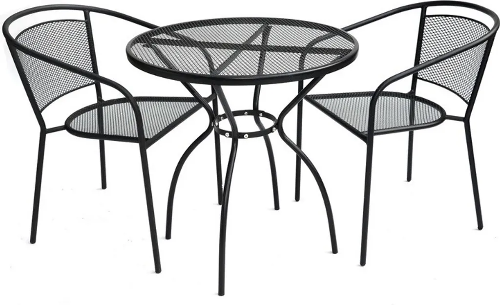 Table de jardin en métal ZWMT-06 ø70 cm - Guéridon extérieur robuste