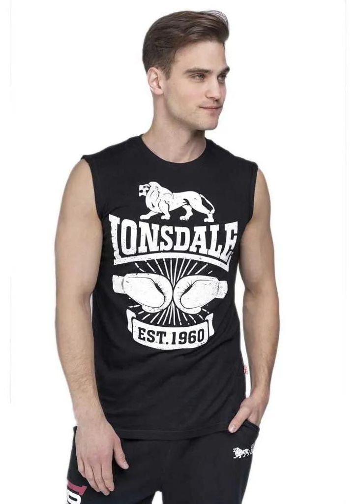 Lonsdale Cleator ärmelloses T-shirt Schwarz L Mann Schwarz Produktbild 