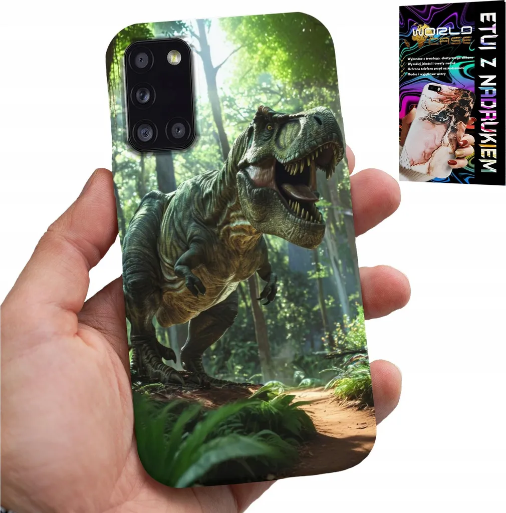Samsung A31 Cover Jurassic T-Rex - Protezione Epica + Vetro Omaggio
