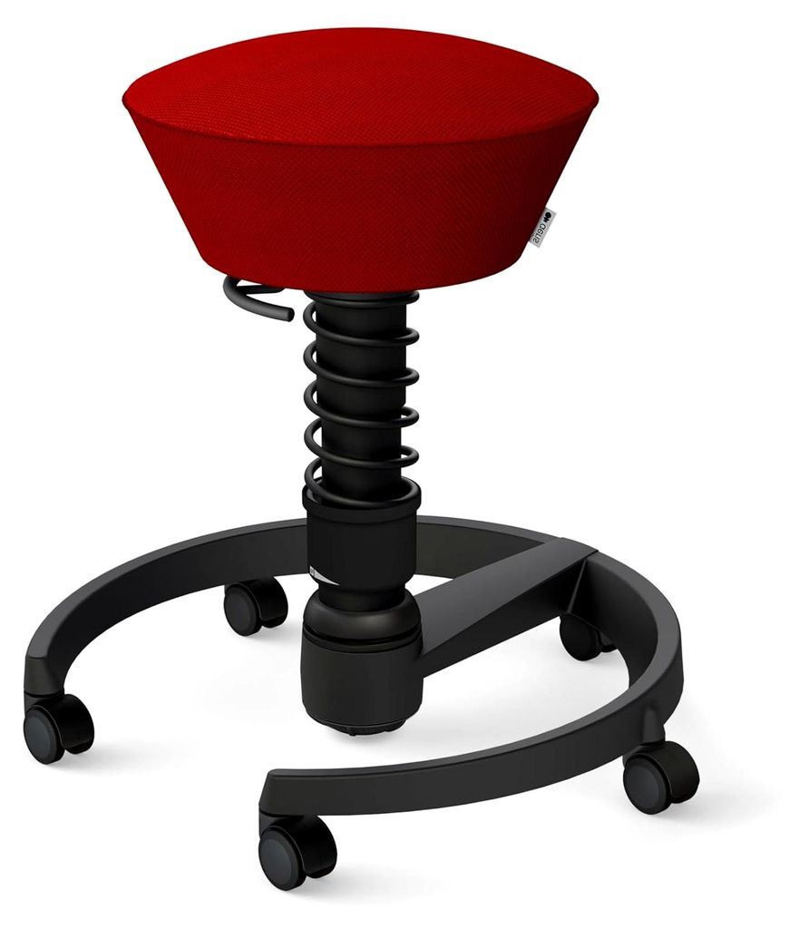 Swopper Air – Ergonomischer Hocker mit weicher Polsterung – Höhenverstellbarer Bürohocker mit Rollen – Sitzhocker für einen gesunden Rück...