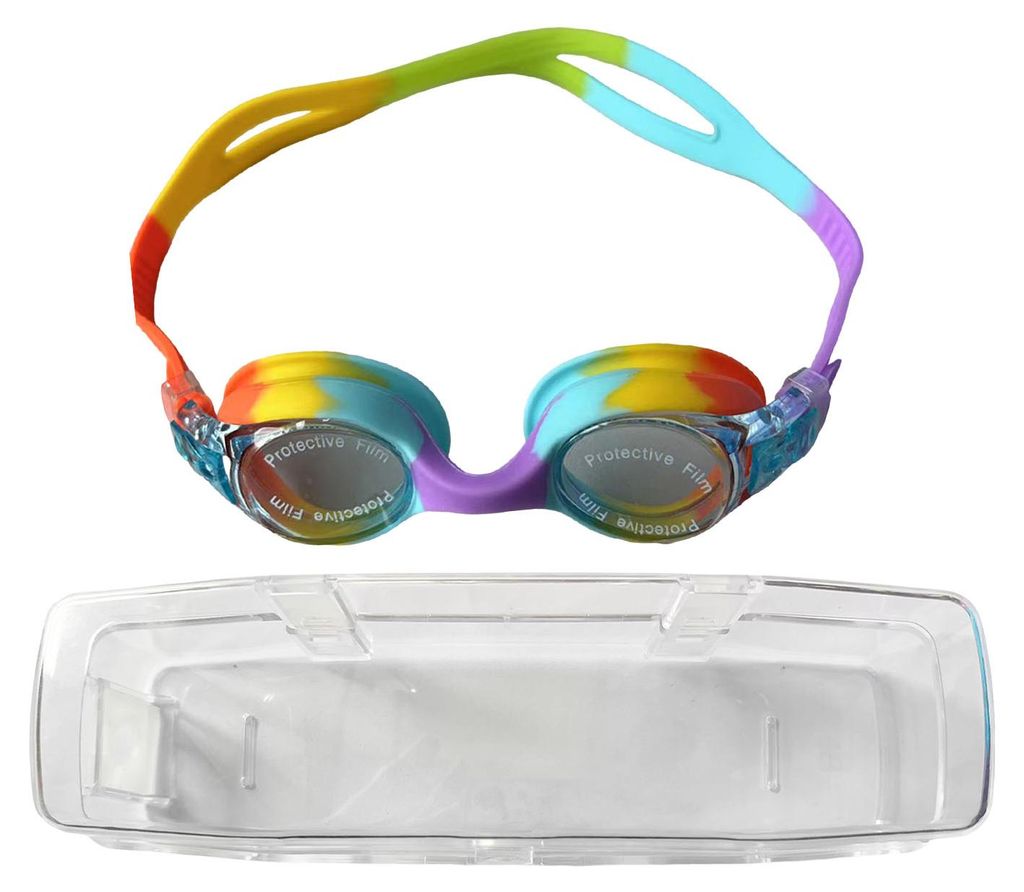 Schwimmbrille für Kinder mit Wimpern, wasserdicht, auslaufsicher, beschlagfrei, UV-Schutz, klare Gläser, Silikon-Schwimmbrille für Jungen und M...