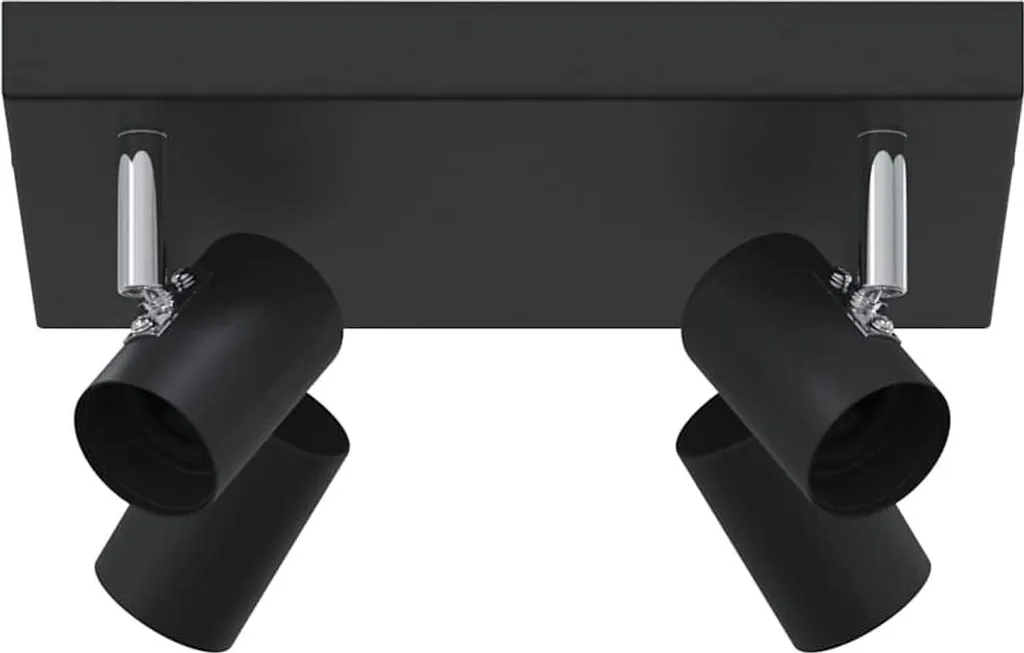 Spot de plafond en métal avec têtes articulées Noir mat format 26x26 cm