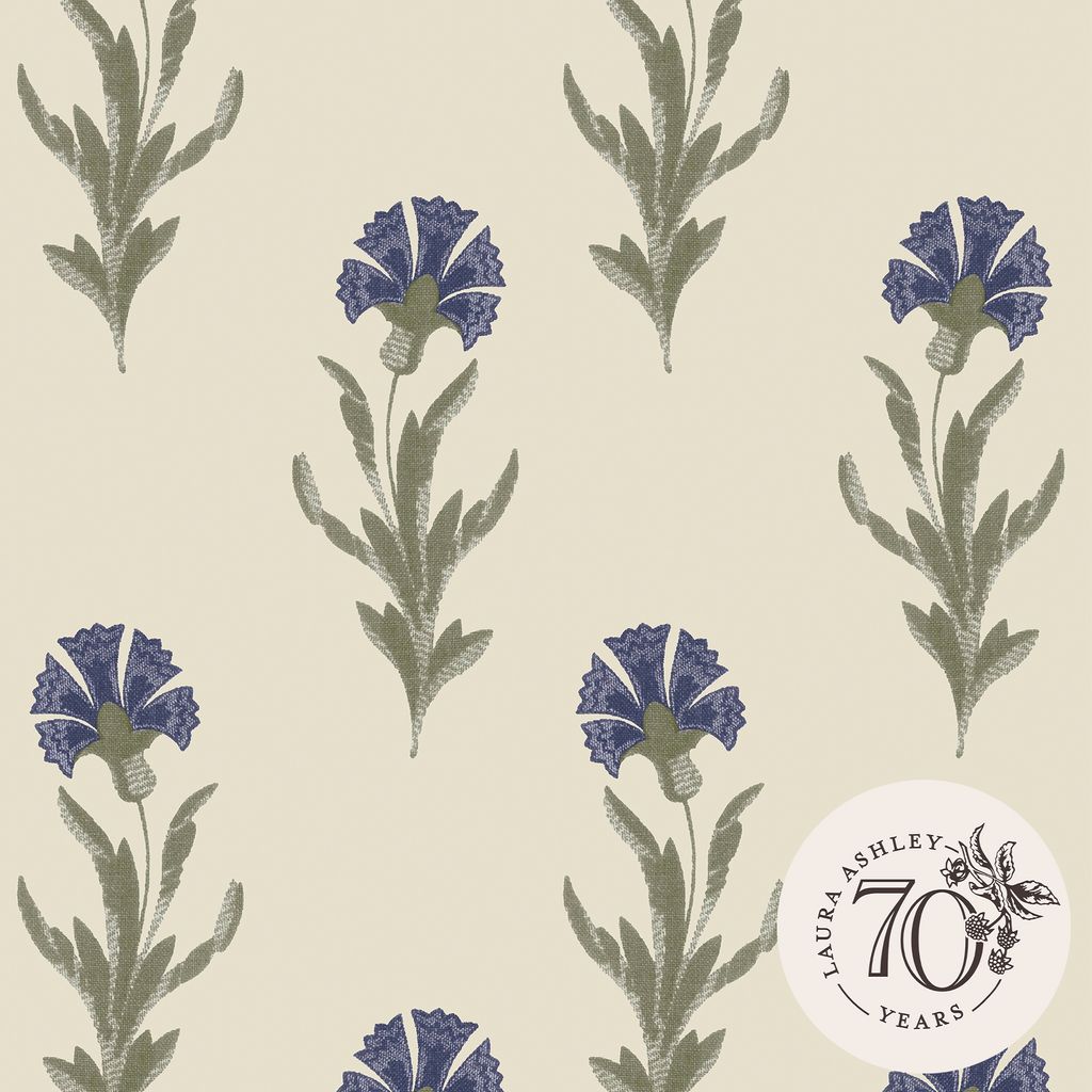 Laura Ashley Vlies Tapete | Dandelion Dusky Seaspray Blau Produktbild 