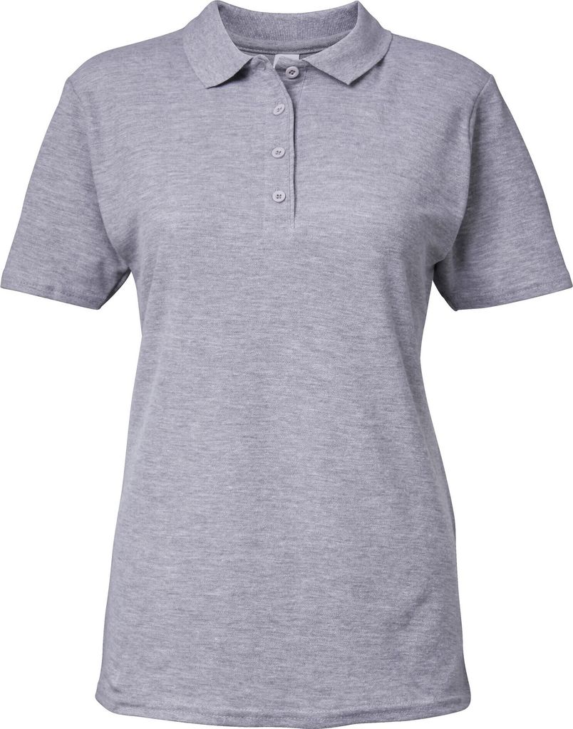 Gildan Softstyle Damen Kurzarm Doppel Pique Polo Shirt BC3719 (2XL) (Sport Grau)