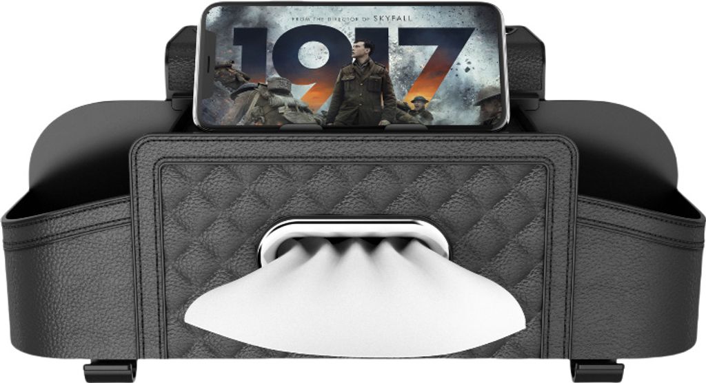 INF Schwarze Kunstleder Auto Rücksitz Organizer Aufbewahrungsbox