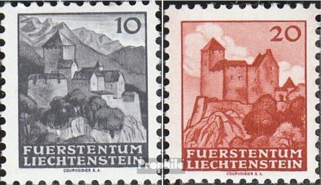 Briefmarken Liechtenstein 1943 Mi 222-223 (kompl.Ausg.) mit Falz Freimarken