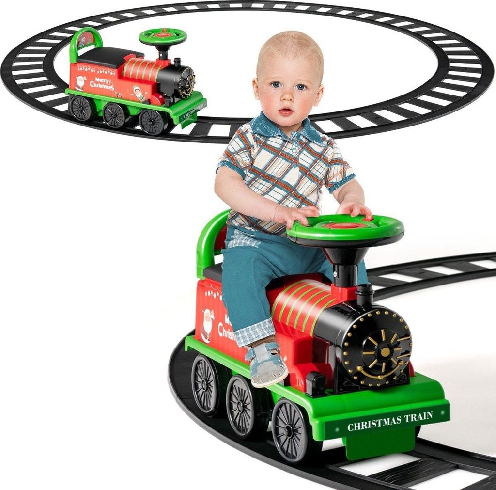 Train électrique pour enfants 6V avec 16 pièces de rail Image du produit 
