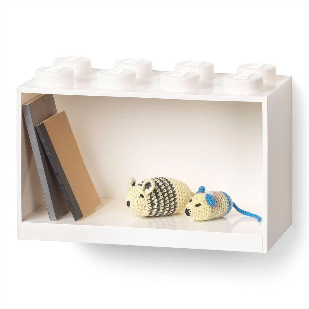 Stapelbarer LEGO Brick Regalbehälter mit 8 Noppen - Weiß Produktbild 