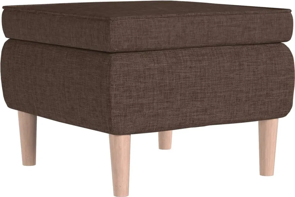 vidaXL Sgabello in Tessuto Marrone con Gambe in Legno - Arredo Casa