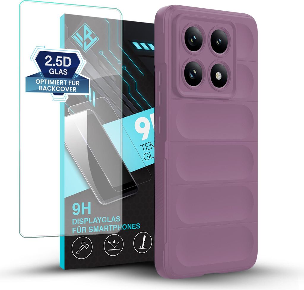 Handy Hülle für Xiaomi 14T Pro mit 9H Displayglas Produktbild 