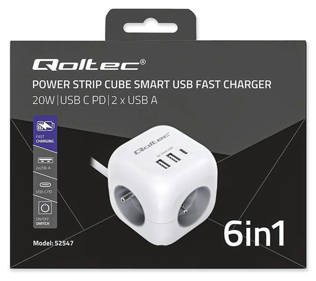 Multiprise Cube pour Gagner de la Place avec USB-C PD 20W Rapide - 13