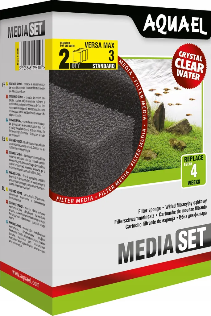 Set 2 Spugne Versamax FZN-3 Aquael - Filtrazione Acquario Efficiente