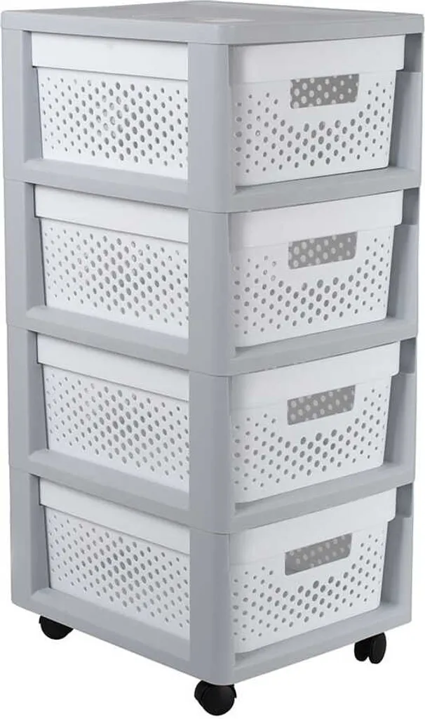 Rayonnage à roulettes Curver Infinity 4x11L pour Salle de Bain