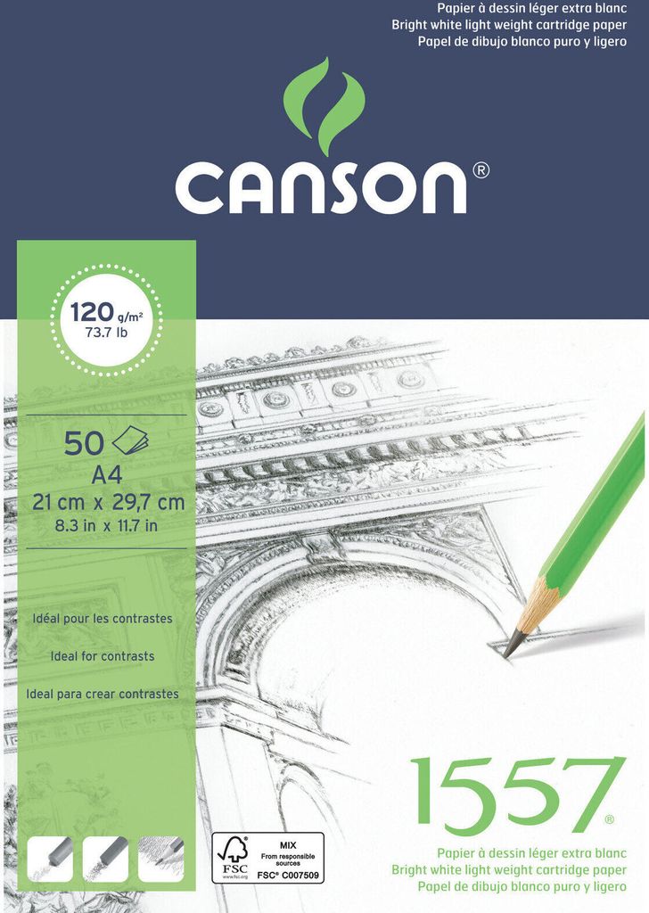 Canson Pad 1557 Sketching Szkicownik 50 A4 120 g Zdjęcie produktu 