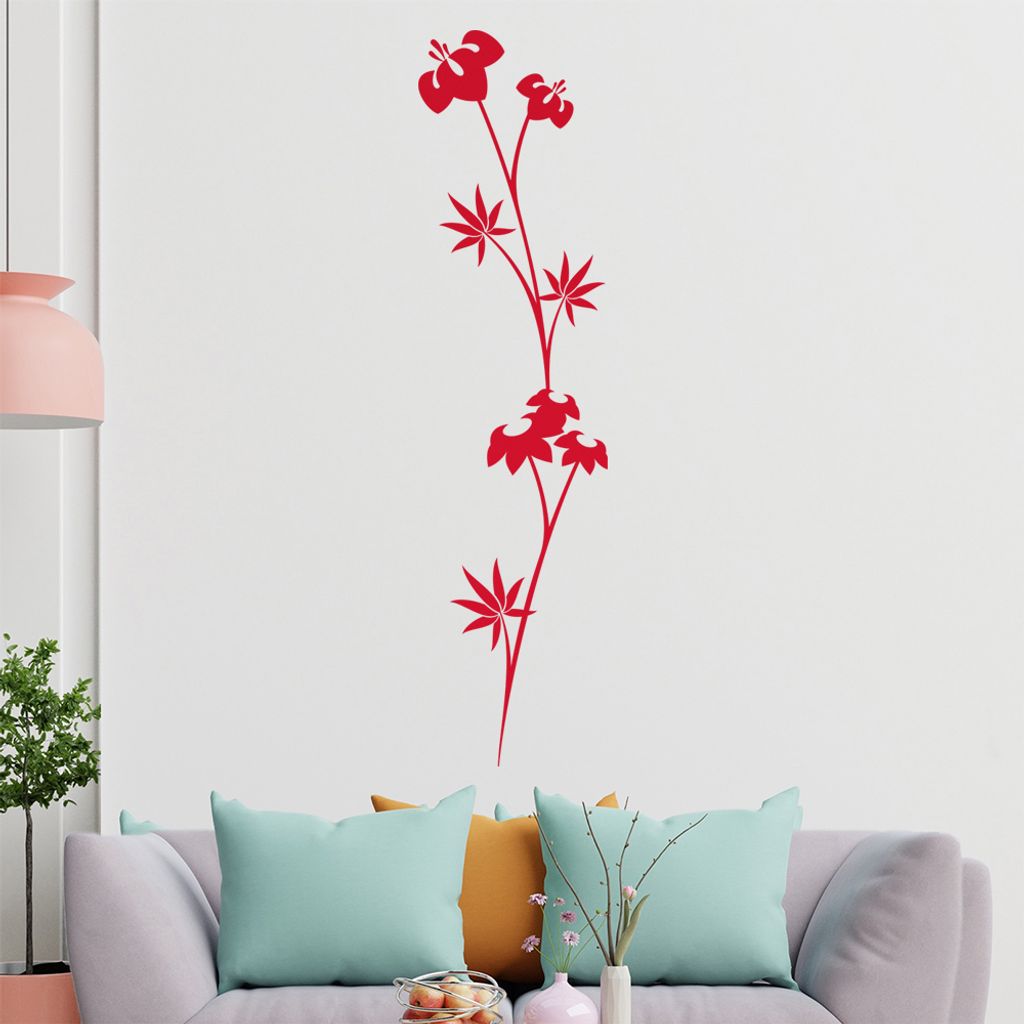 Stern - Blatt Wandtattoo in 6 Größen - Wandaufkleber Wall Sticker - Dekoration, Küche, Wohnzimmer, Schlafzimmer, Badezimmer