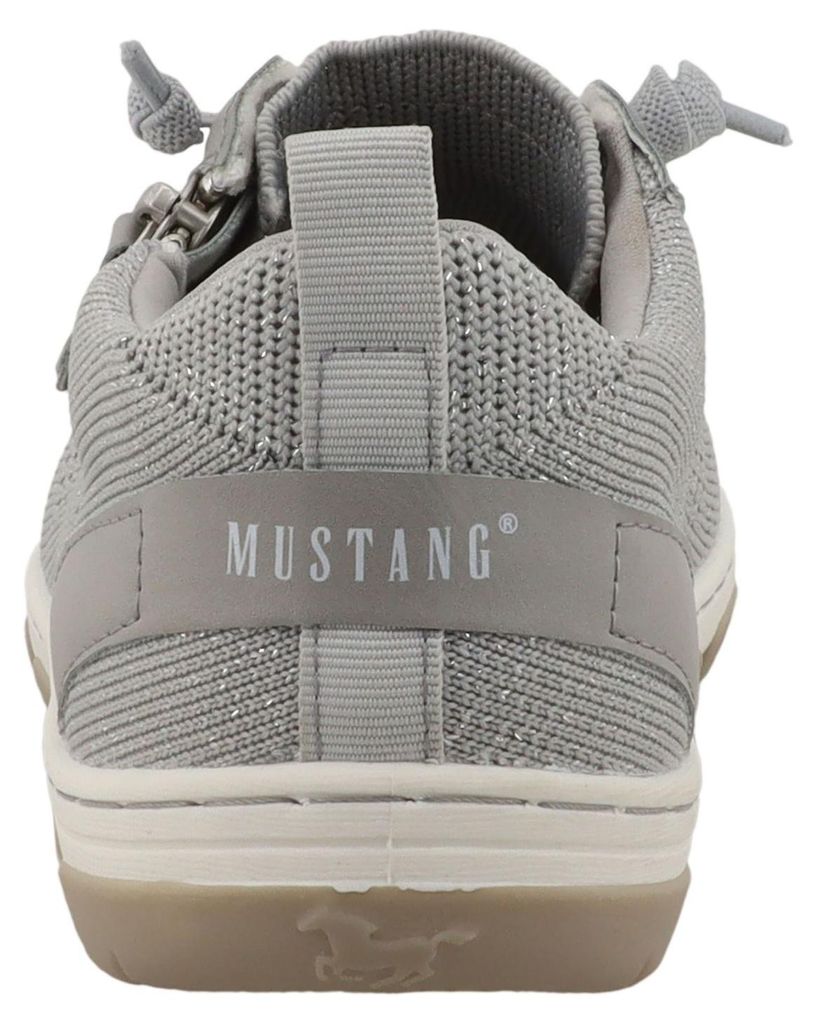 Mustang Damen Sneaker Mesh unifarben Reißverschluss 26M0582002, Größe:40 EU, Farbe:Grau