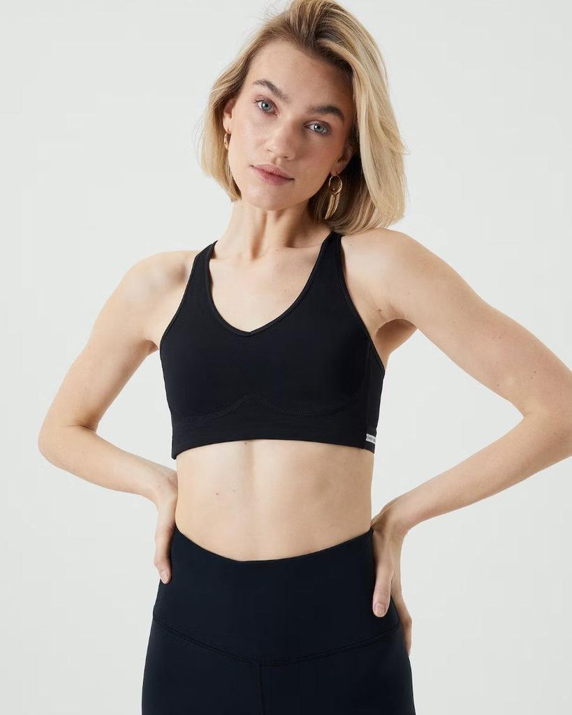Björn Borg - Damen - Mid V Support Sport BH - Schwarz - Gr. XL