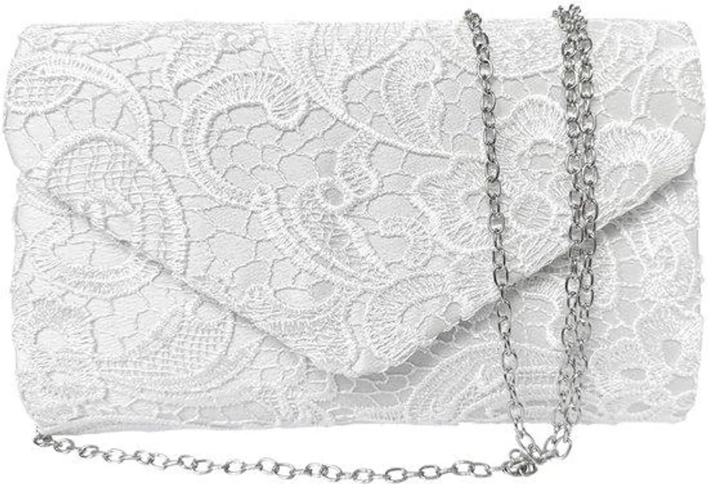 Sac à bordures fleuries blanc : pochette de soirée chic et fonctionnelle