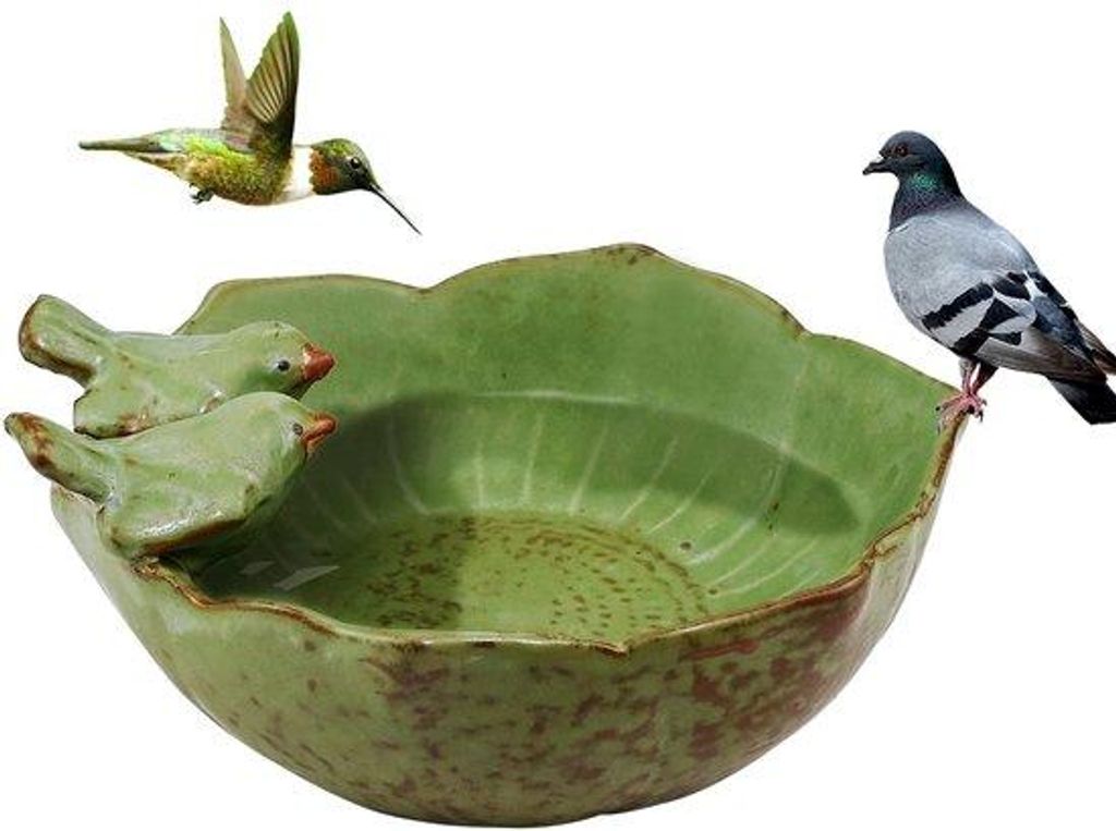 Keramische Vogelbadbak für Wildvögel, freistehend, Produktbild 