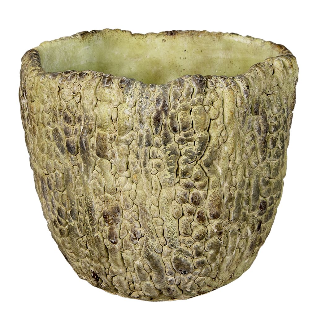 Clayre & Eef Blumentopf Ø 20x18 cm Grün Stein