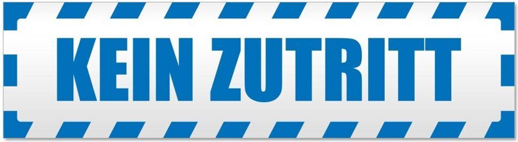 Kiwistar Kein Zutritt Piktogramm gestreift Magnetschild Schild magnetisch - 45cm Blau - Magnetfolie für Auto PKW Kfz