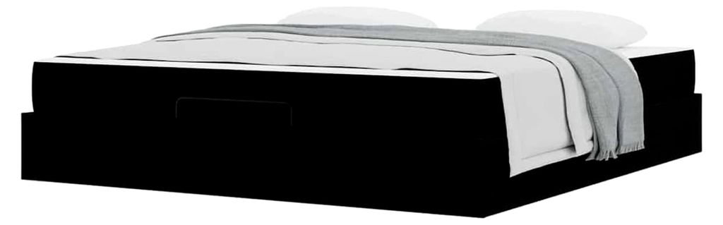 Bettgestell mit Stauraum Schwarz 180 x 200 cm Stoff