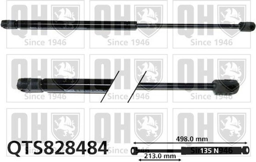 QUINTON HAZELL Gasfeder Heckscheibe QTS828484 für OPEL Frontera A SUV (U92) 498mm